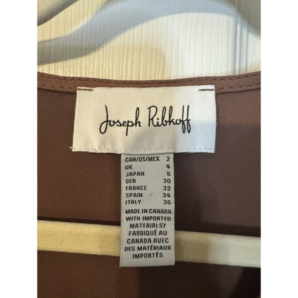 Joseph Ribkoff Top 2 XS Brown Tiered Cowl Neck Long Sleeve $185 - Picture 8 of 13